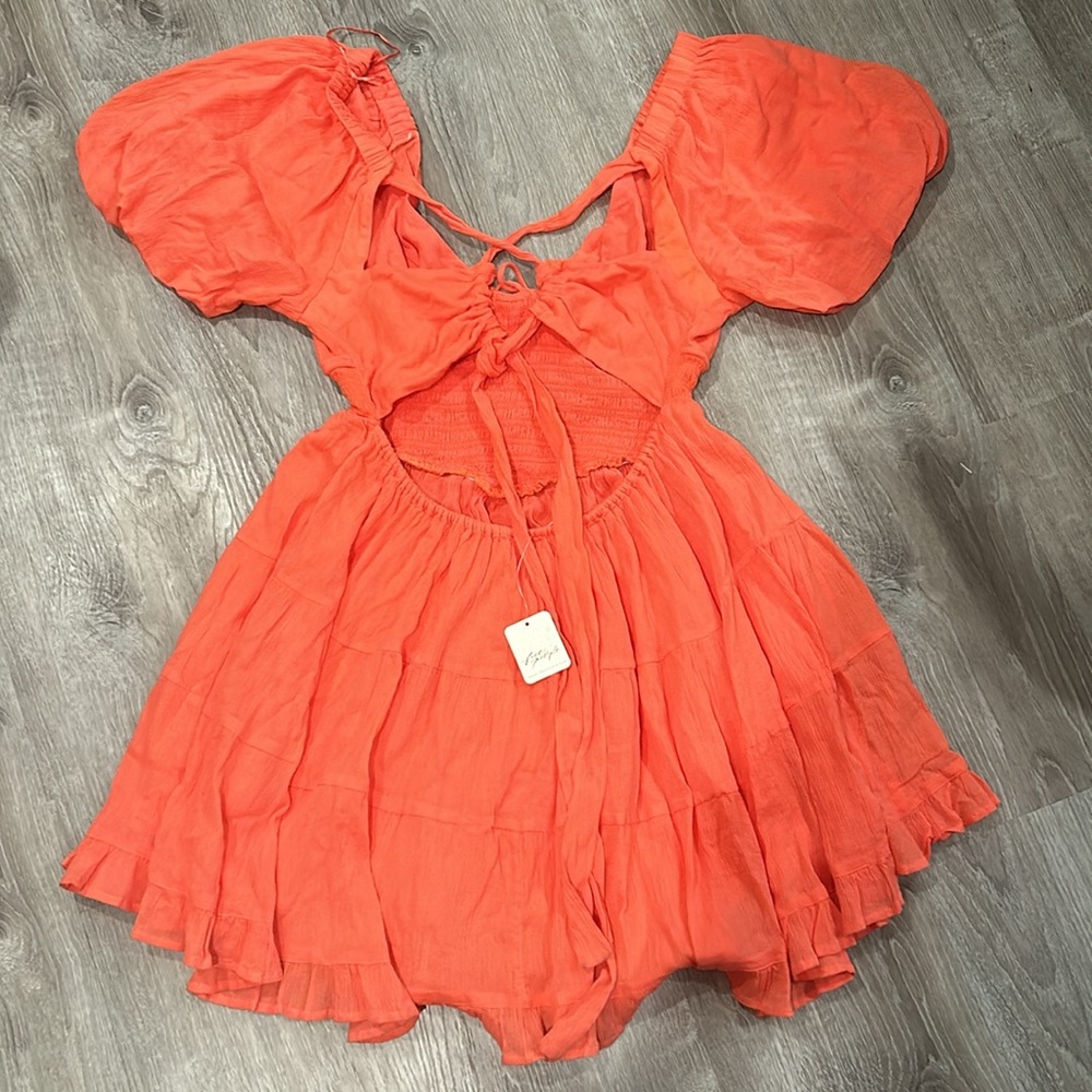 Free People Perfect Day Dress in Watermelon - Picture 3 of 6